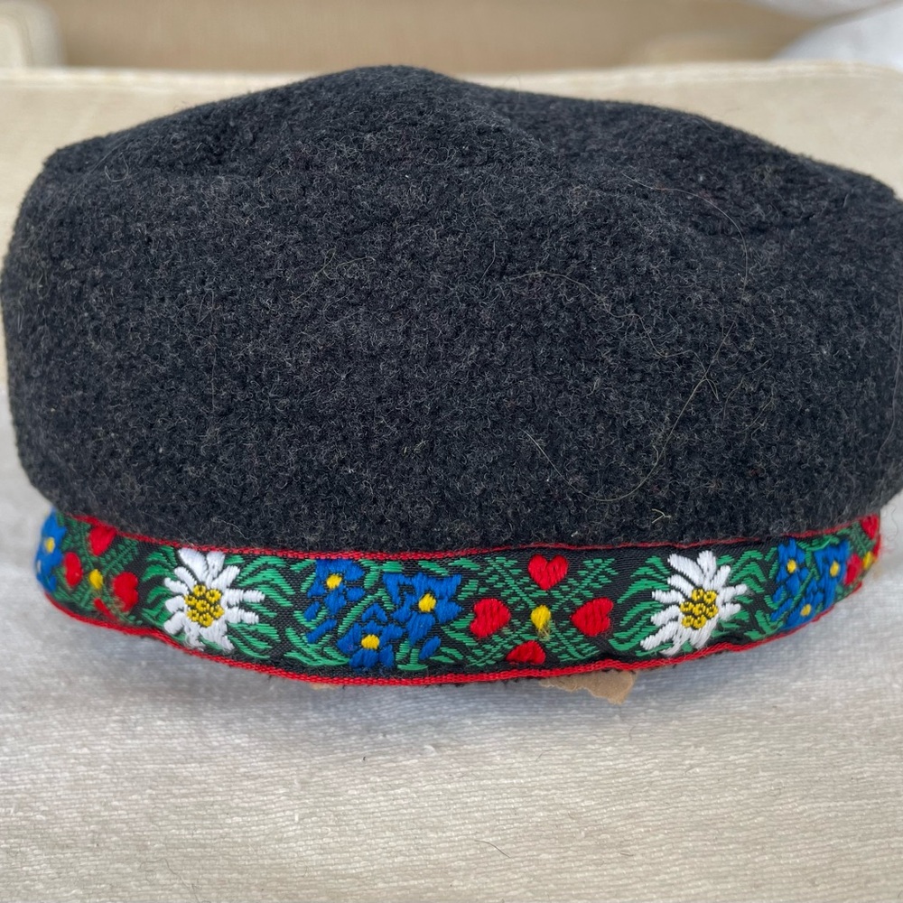 Wool Cap with Swiss Ribbon Trim - Picture 2 of 3